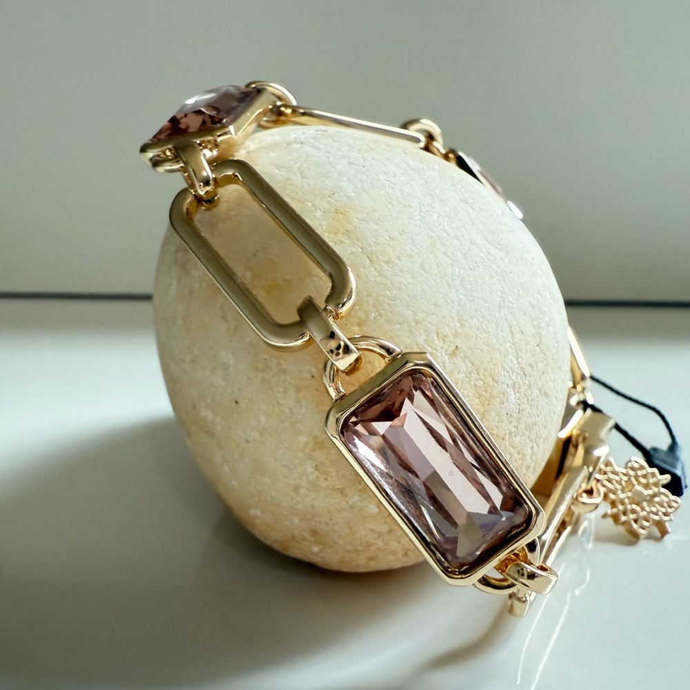 WHBM Rose Smoke Rectangular Crystal Magnetic Bracelet NWOT